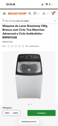 Máquina de lavar Brastemp 13 kg