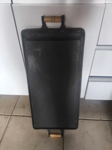 Chapa Grelha de Ferro para Churrasco com. Alças - Estilo Bandeja