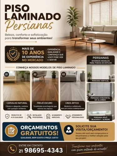 Piso laminado e Persianas