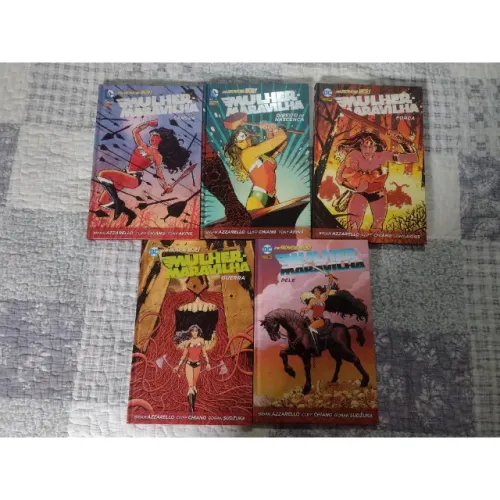 COLEÇÃO MULHER MARAVILHA NOVOS 52 5 VOLUMES CAPA DURA EDITORA PANINI BRIAN AZZARELLO