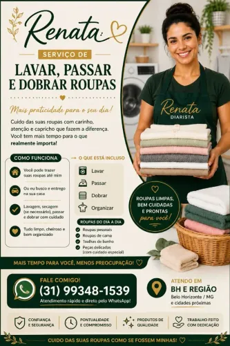 Passadeira e Lavadeira | Roupas Limpas e Organizadas