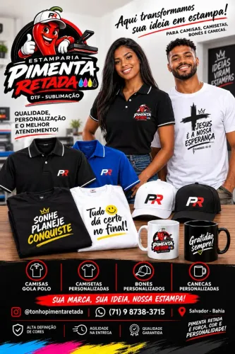Camisas, canecas e bonés personalizados 