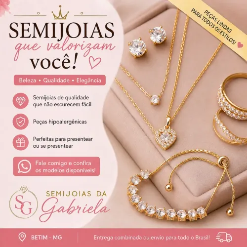 Semijoias KIN em Betim - Brincos, Colares e Pulseiras.