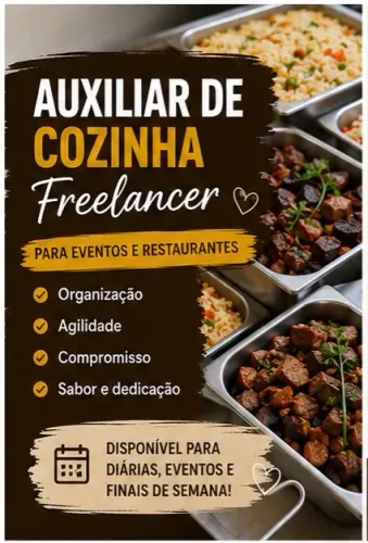 Auxiliar de Cozinha Freelancer para Eventos e Restaurantes ?