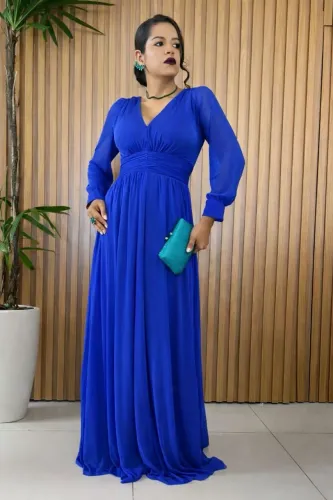Vestido social azul royal festa/formatura/casamento