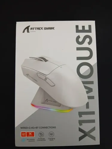 Mouse Attack Shark X11 com base (Branco)