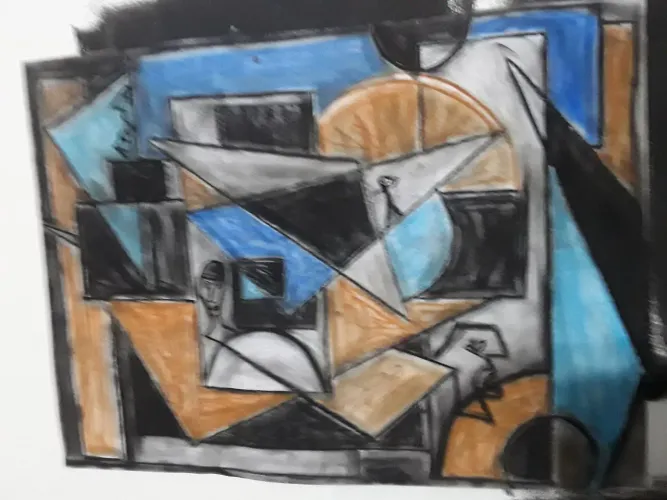 Quadro cubismo, quente 450,00 Reais Artista plástico Fabrício Barbosa