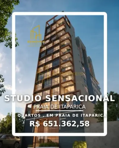 Praia de Itaparica: Studio com lazer completo e segurança em Vila Velha!