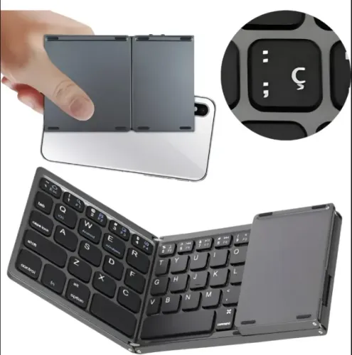 Mini Teclado Dobrável Com Ç Bluetooth Compacto Abnt2 Sem Fio