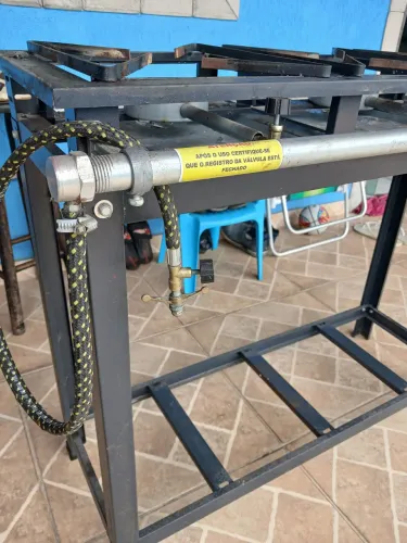 Fogão Industrial 3 Bocas Alta Pressão Profissional Caulim