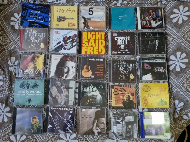 Lote com 25 CDs diversos, pop, Rock, MPB, Jazz