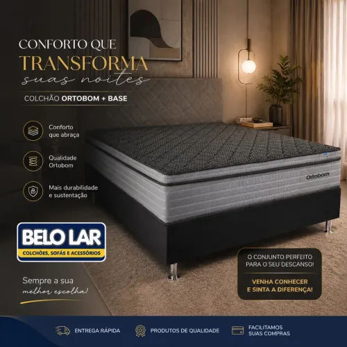Cama e colchão Casal Ortobom