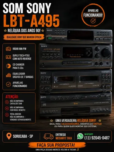 SOM SONY LBT-A495 ? RELÍQUIA DOS ANOS 90! ?