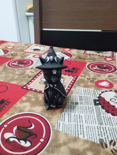 Gato mago em resina