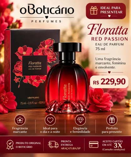 Floratta Red Passion 75ml O Boticário - Lacrado