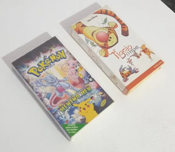 Lote 2 Fitas VHS Dubladas Pokémon Mewtwo x Mew e Tigrão O Filme