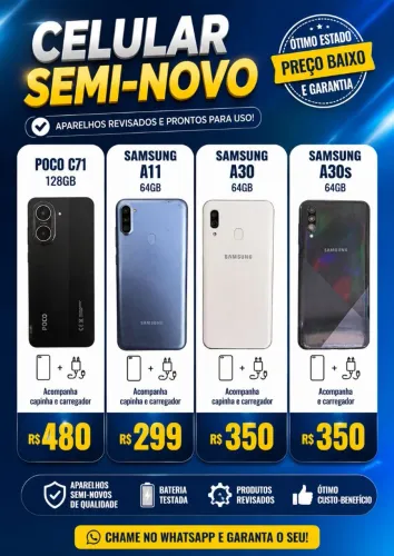 Celular BOM E barato a partir de R$299