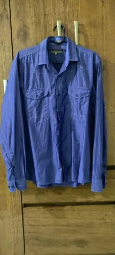 Camisa Masculina VR Menswear - Azul/Violeta - Original - Tam P