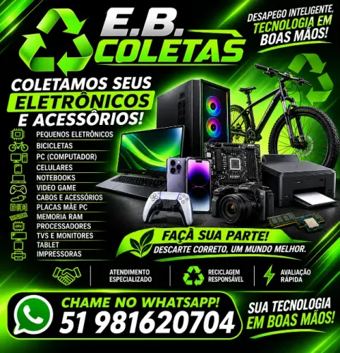 Serviço de coleta de pequenos eletrônicos, sucatas 
