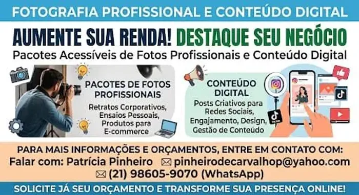 Pacotes de fotos profissionais e digitais