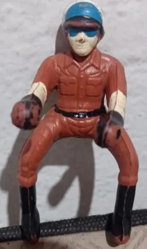 Boneco antigo Vintage Toy Motorcycle motociclista chips Polical Motorbike Figura de ação