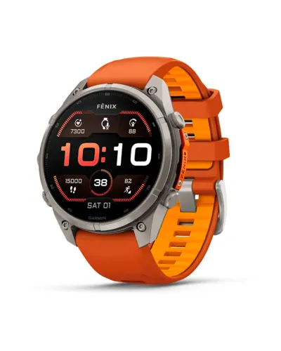 Relógio Garmin Fenix 9 Pro Sapphire 51mm- Titanium/Orange/Spark-010-04337-05(Lacrado)
