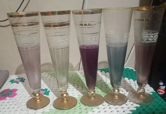 Taça tulipa uma raridade dos anos 50 e 60 são 5 taças 