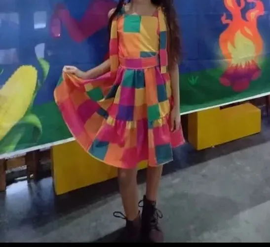 Vestido São João 8 a 10 anos