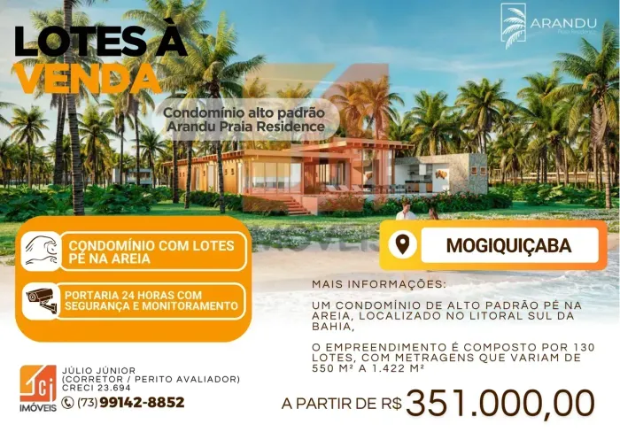 Condomínio Arandu Praia Residence - Mogiquiçaba/BA