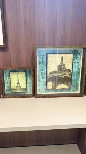 Conjunto 2 Quadros Decorativos - Torre Eiffel