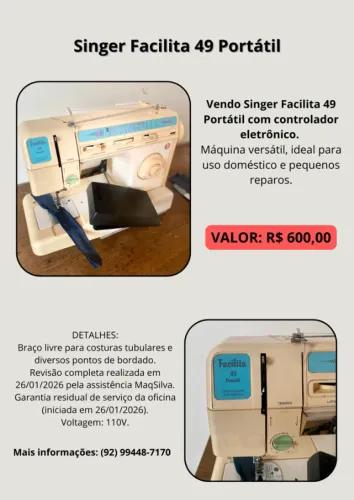 Máquina de Costura SINGER PORTÁTIL