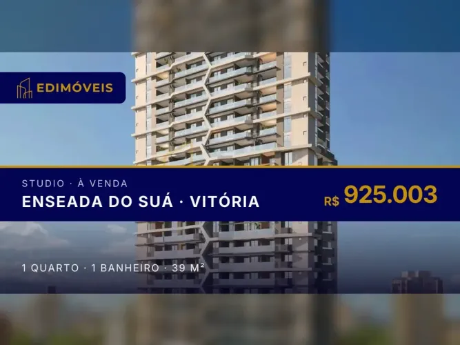 Studio 1 quarto na Enseada do Suá, perfeito para investimento