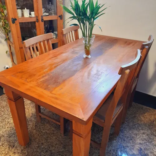 Mesa Jantar Madeira de Demolição 6 lugares