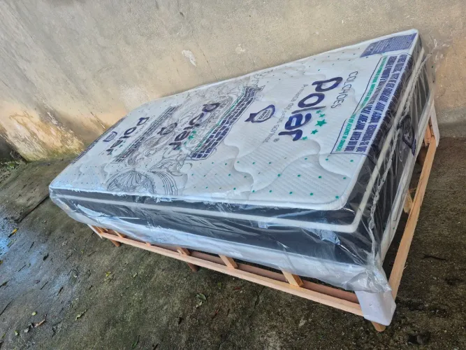 Base BOX SOLTEIRO colchão de MOLAS ENSACADAS 24cm suporta até 120 kg.