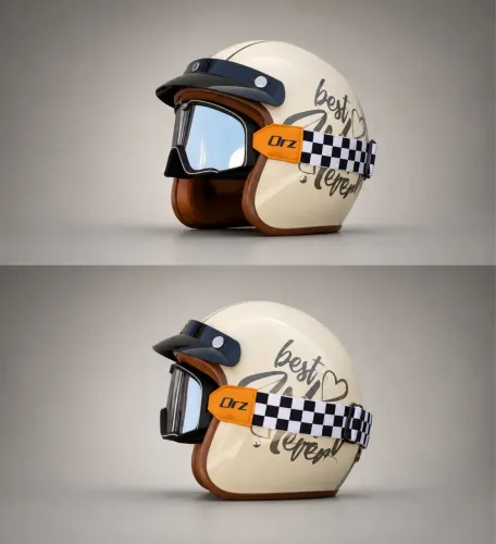 Capacete Retrô Café Racer Chopper Bobber Vintage Unissex