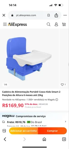 Cadeira de alimentação portátil 