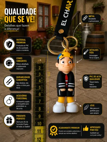 Chaveiro Kiko Grande 8 CM Turma do Chaves NOVO