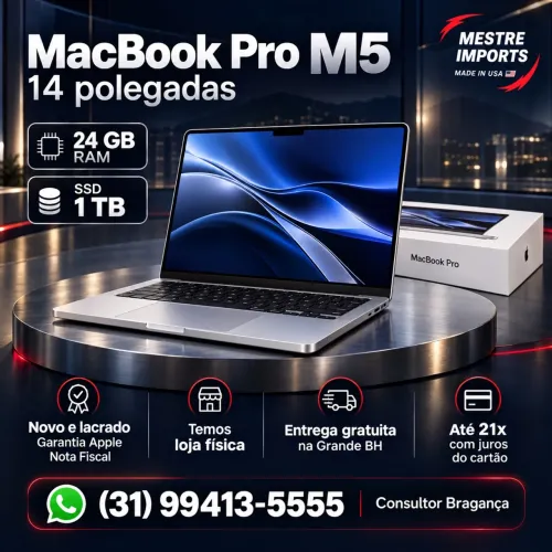 MacBook Pro M5 14 24GB RAM SSD 1TB Silver Lacrado