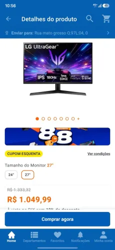 Monitor gamer 180hz zerado