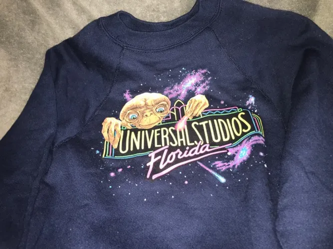 p/colecionador-Vintage Anos 90 Moleton ET Universal Studios Florida Novo Tultex-EUA