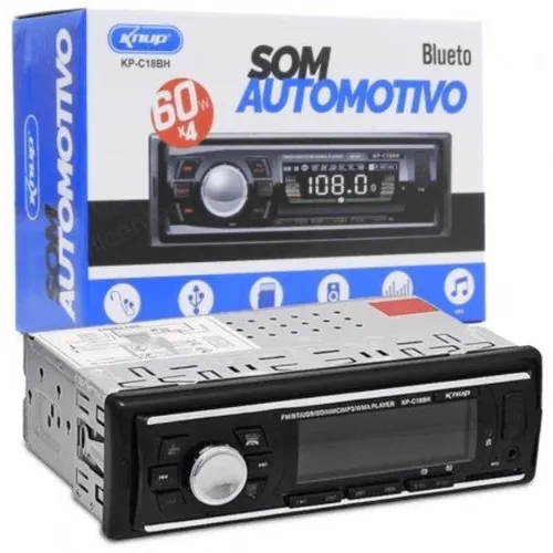 Som Automotivo Knup Com Usb Bluetooth e Leitor de Cartao SD