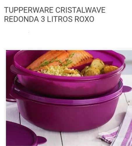 Bacia cristalwave roxa 3l Nova Tuppeware para microondas 