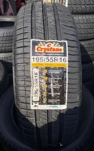 Pneu remolde Crystone 195/55/16 (melhor remolde do Brasil)