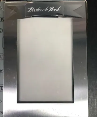 Porta retrato bodas de prata 10 X 15 prata escovado