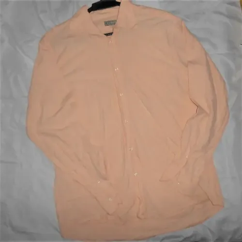 Camiseta Masculina Social Rosa Claro - Tam. G - promoção liquidação