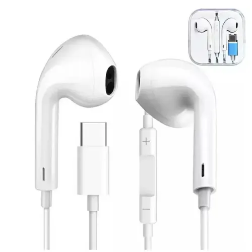 Fone de ouvido tipo c com fio 1,2 metros branco Bass grave