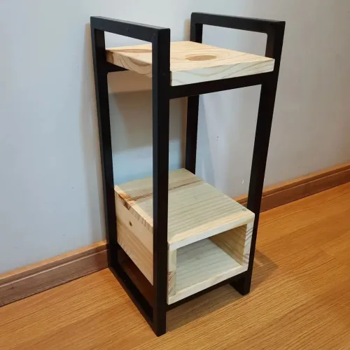 60x25x25 Mesa de Canto | Decoração industrial | Mesa Pratilheira <br>