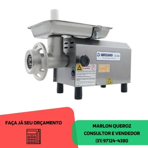 Moedor de Carne Beccaro Inox Novo