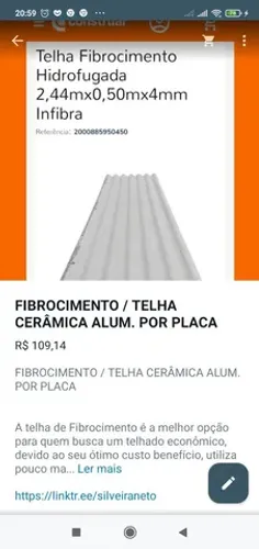 FIBROCIMENTO TELHA  ! 
