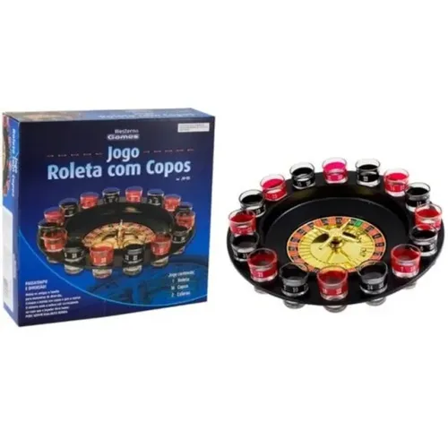 Jogo De Roleta C/ 16 Copos Shot L Western Gamesv
